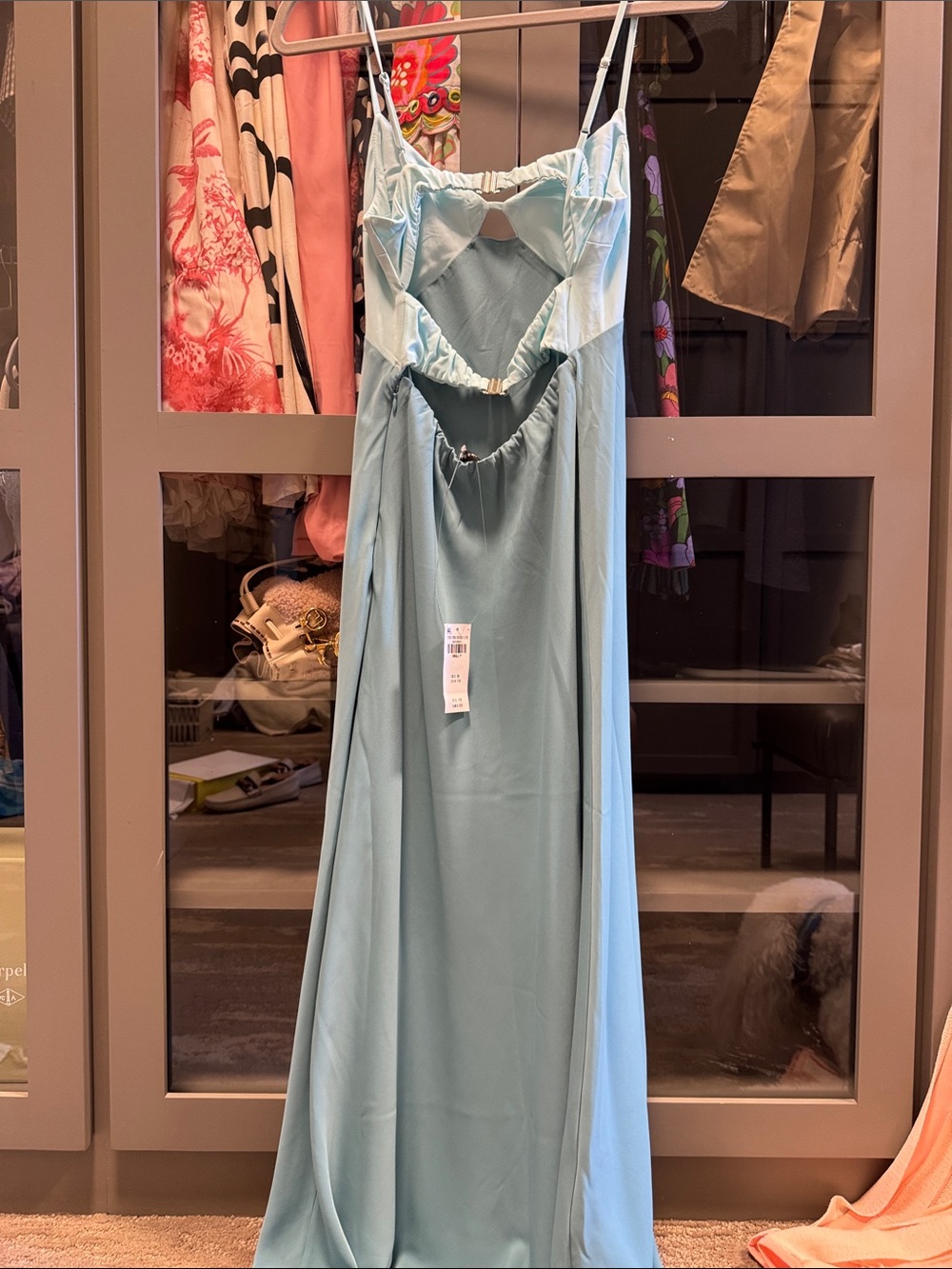 Abercrombie & Fitch Light Blue Two-Tone Maxi Slip Dress - Picture 7 of 7